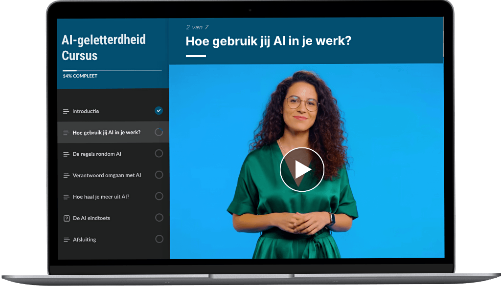 AI-geletterdheid cursus preview op laptop