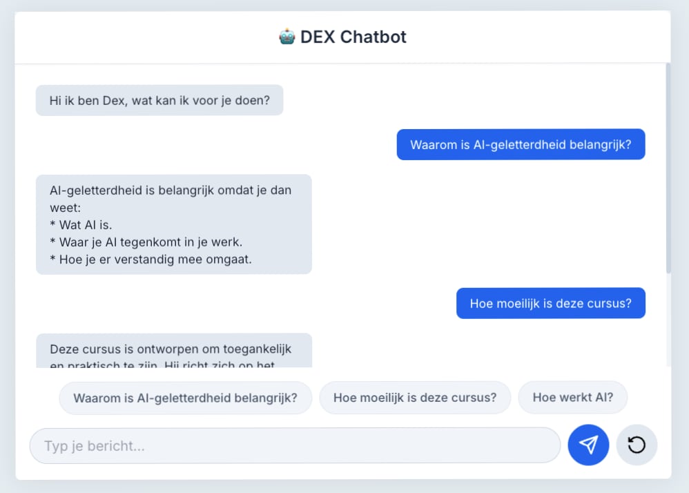 Dex AI-coach mascotte